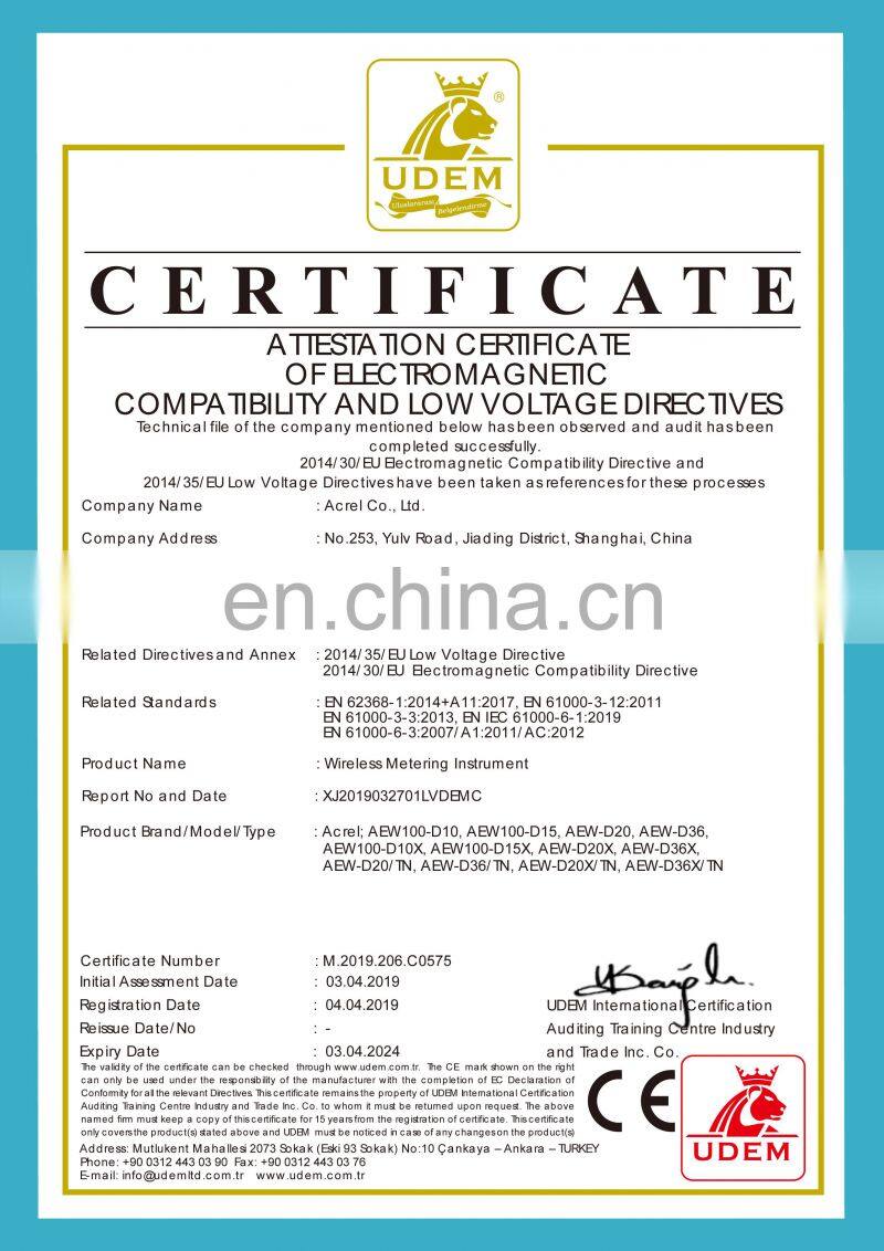 AEW100-D20X Wireless Power Meter LORA Kwh Energy Meter with split CT