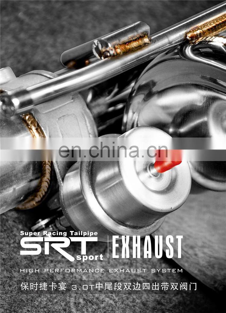 Exhaust Pipe for porsche cayenne 3.0T 4 tips with valve catback with quad double tip