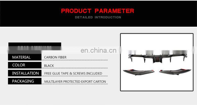 Carbon fiber rear diffuser three section with light for BMW M2 2016-2019