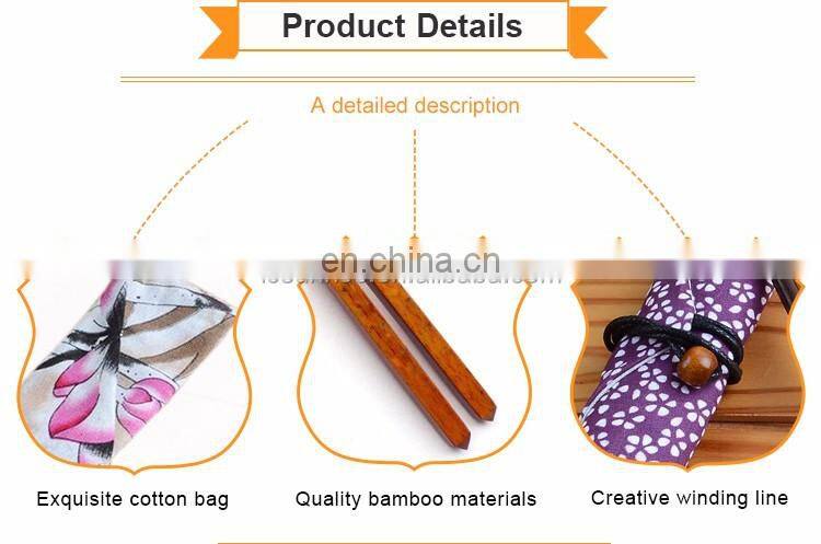 Hot selling long Attractive Fancy Bamboo Reusable Chopsticks With Cotton Bag