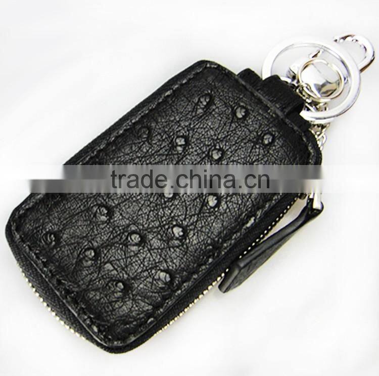 Guangzhou High Quality Custom Luxury Crocodile Python Ostrich Rare Animal Skin Leather Car Key Case Key Holder