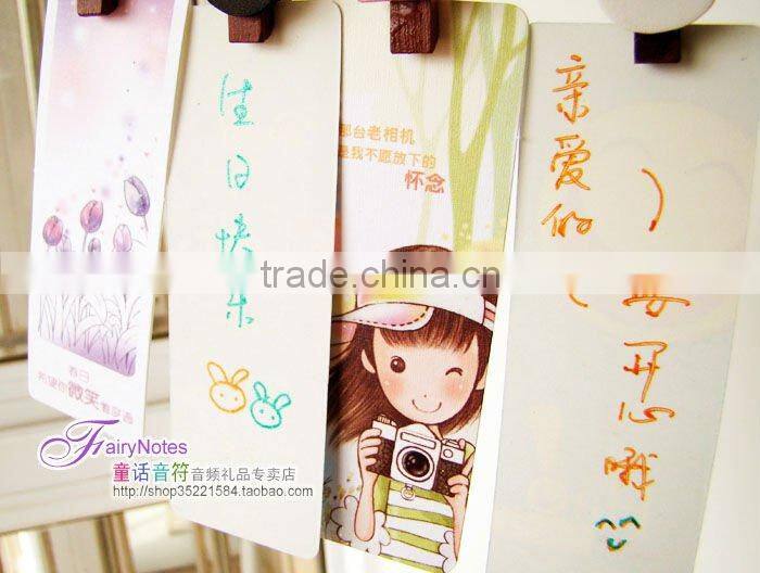 wooden+artpaper lovely shape bookmark