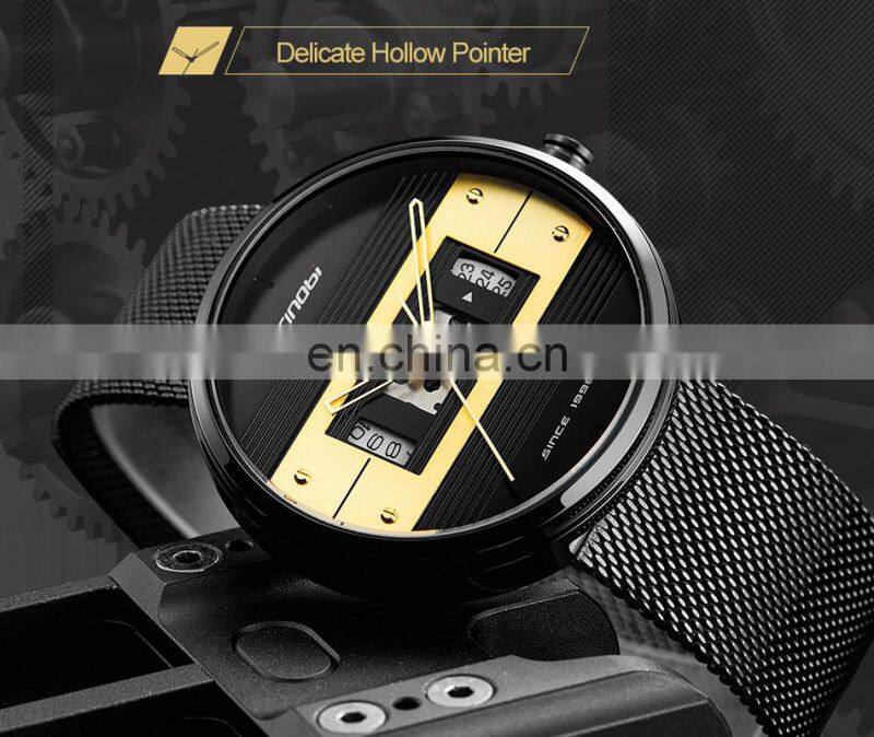SINOBI Masculinity Business Stylish Wristwatchs Delicate Hollow Pointer Watchs Wristwatches Men S9825G-D