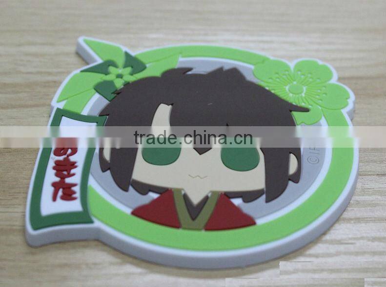 Non-slip cup mat for kids, 3D PVC Rubber Placemats, table mats and coasters