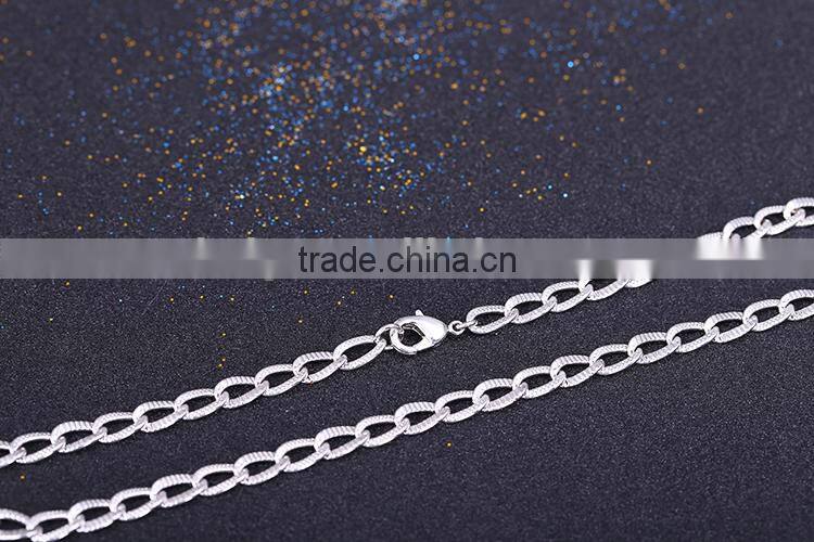 simple design fashion jewelry rhodium plated cheap necklace