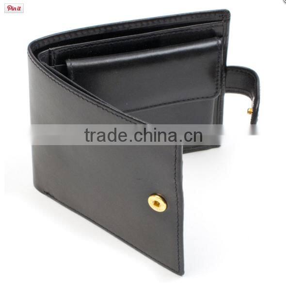 Top quality luxury soft leather coin purses / folding calf leather wallets for men