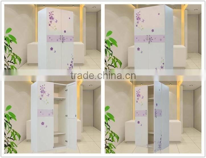 Easy Assembled Hotel Bedroom Set Double Doors Wardrobe Bedroom Furniture Classic Steel Almirah