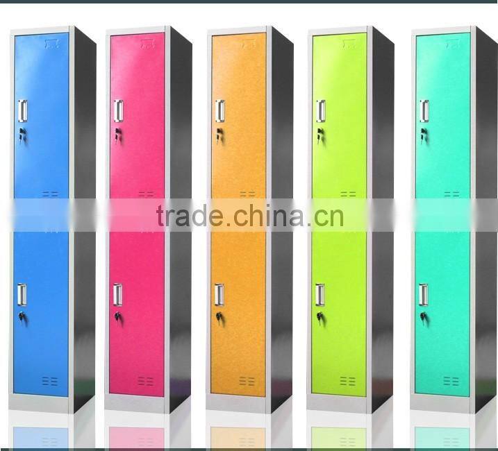 2016 New Design Metal Storage Clothes Cabinets Single Locker With 2 Compartment