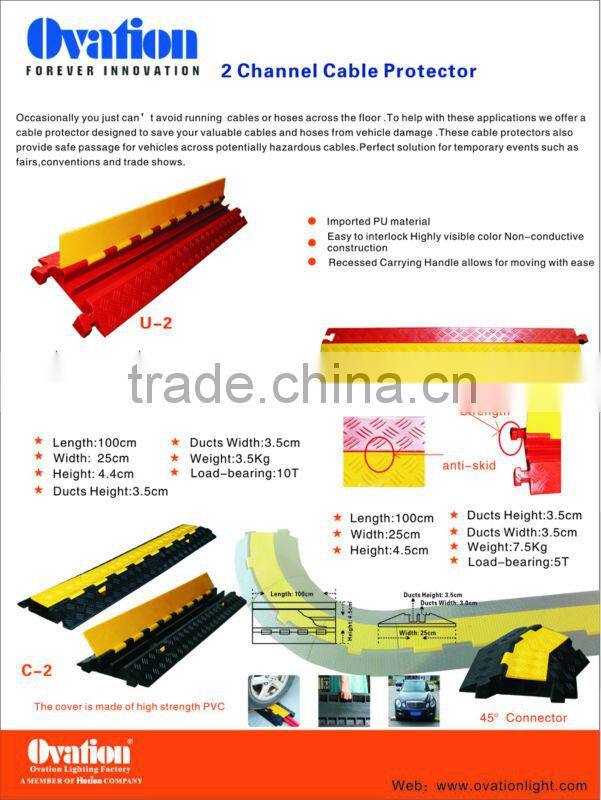 stage cable protector/2 channels PVC cable ramp/high quality cable protector/original plastic cable bank