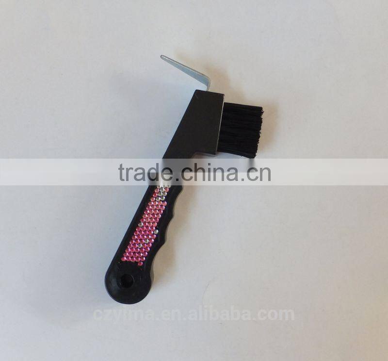 hot selling bling horse hoof pick with pink gradient rhinestones