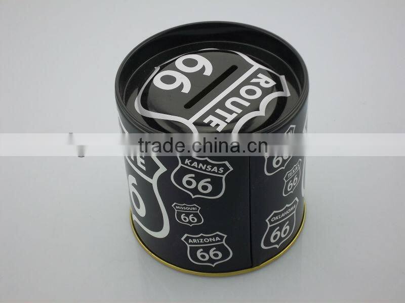 wholesale round saving money coin bank tin box