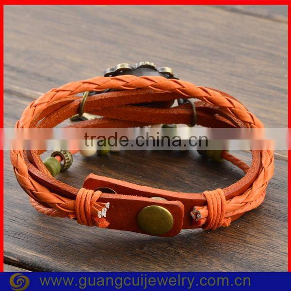 Fashion leather braided strap watch