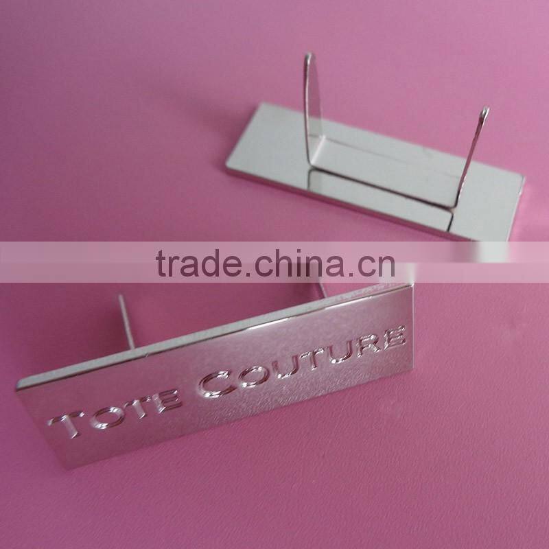 customized antique silver plate metal plate handbag plate