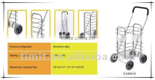 Luxury Design Practical Aluminum Foldable Shopping Trolley Cart