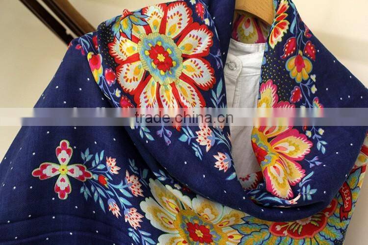 Newest Beautiful Flower Printed Fashion Lady Women Shawl Scarf Hijab