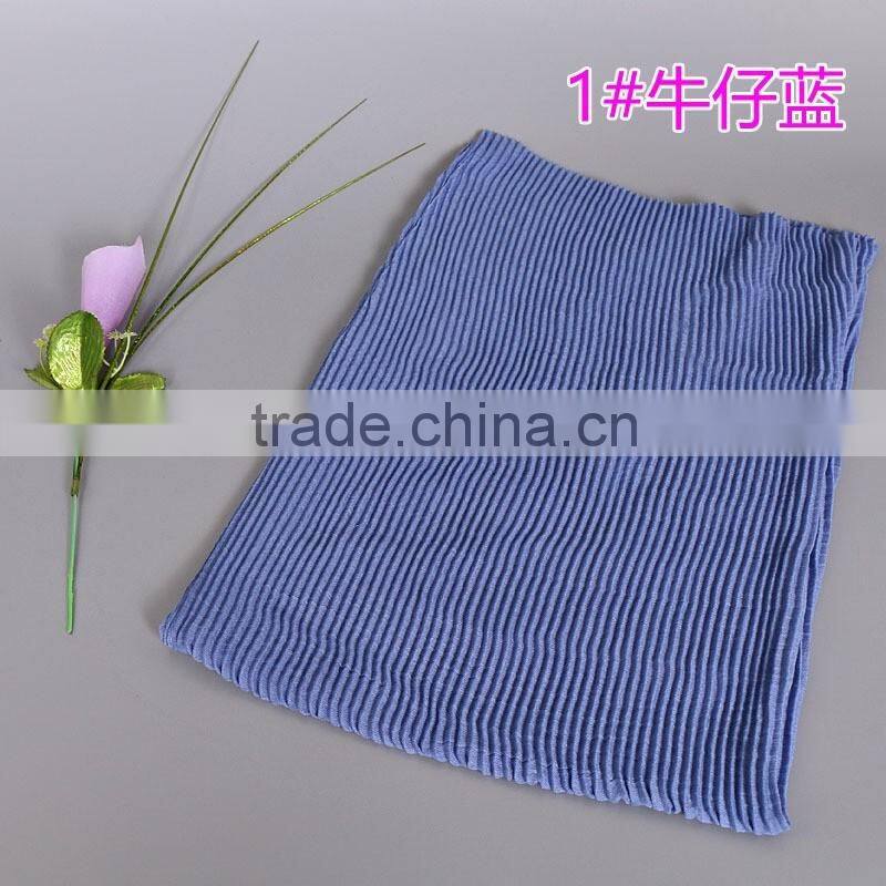 2016 New Style Stripe Embossed Viscose Plain Muslim Women Hijab Scarf