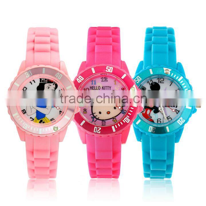 2015 Custom cute cartoon silicone wrist watches silicone band watch