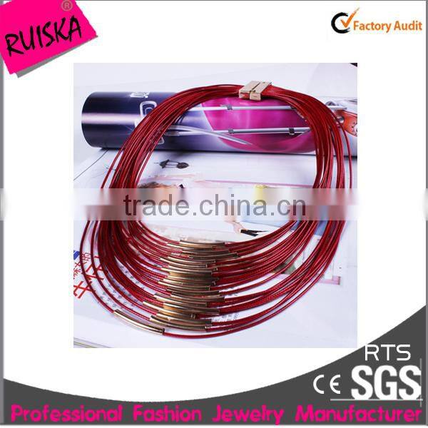 Most Popular Multi-layer Tassels Accessories with Alloy Leather Necklace