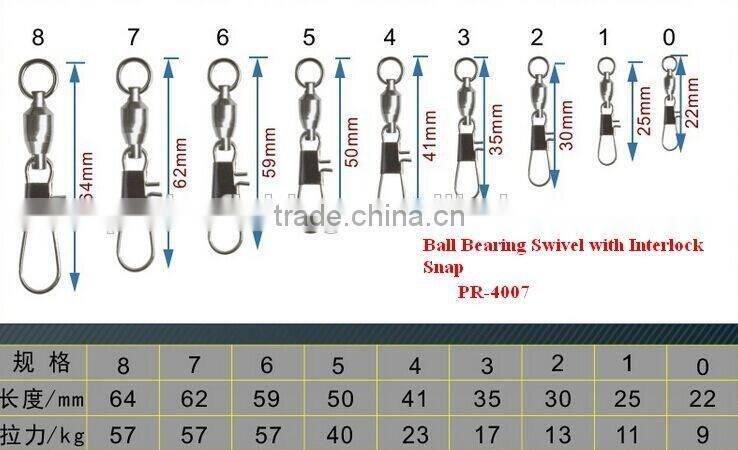Fishing tackle accessories Copper Ball Bearing Swivel with Interlock Snap stainless steel