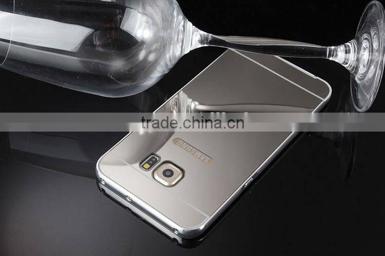 For samsung s6 edge plus bumper case with mirror back,gold aluminium bumper case For samsung galaxy s6 edge plus