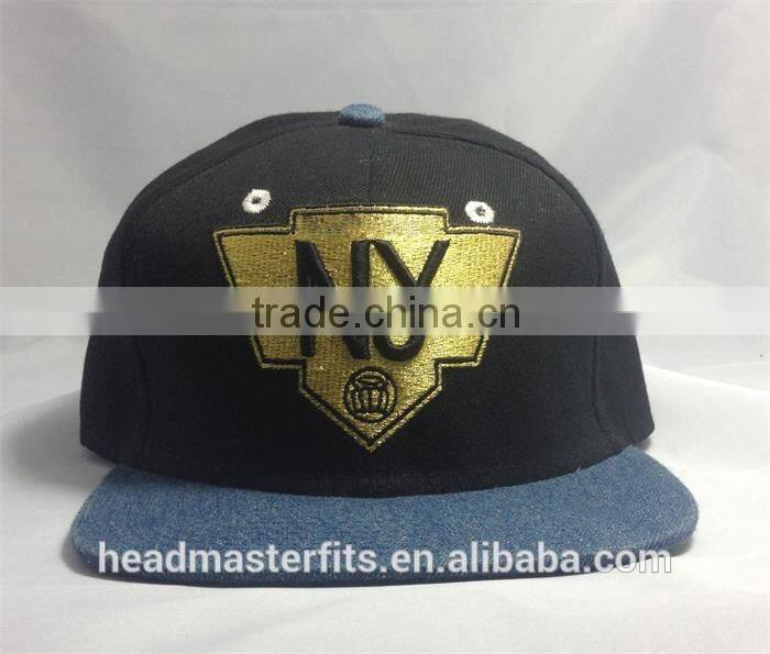 wholesale 6 panels embroidery wool snapback cap