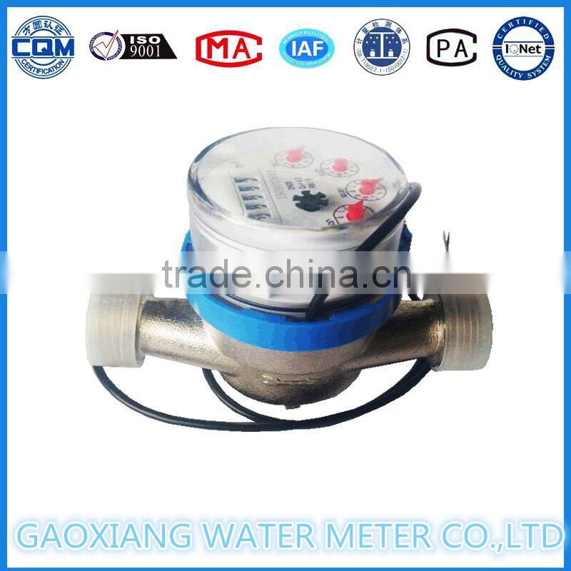 Brass Single Jet Water Meter with Pulse Output/Reed Switch