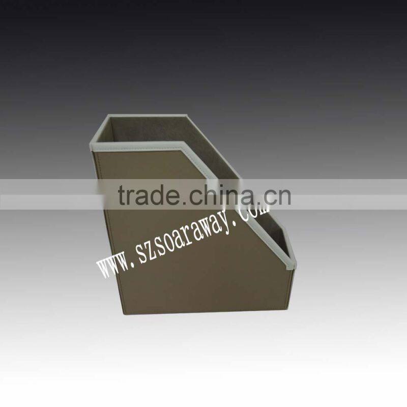 divider file magazine holder fashion design leather pu paper holder file document Magazine File holder factory
