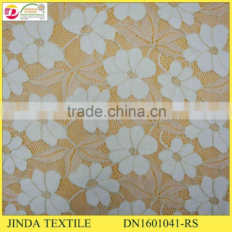 Factory Hot Selling Gold Spandex African Golden Fabric For Women Dress