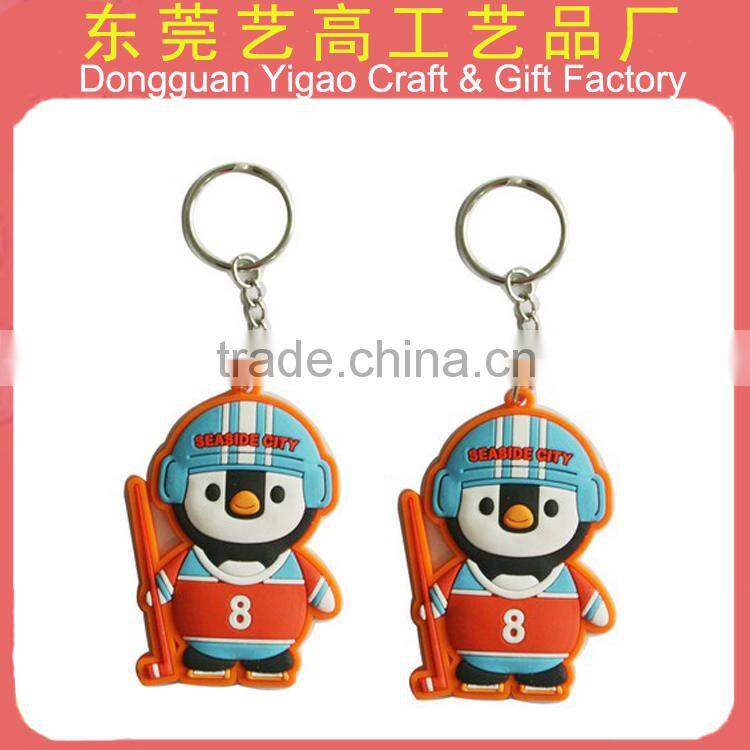 Eco-friendly double sided Soft PVC 3d cartoon keyrings