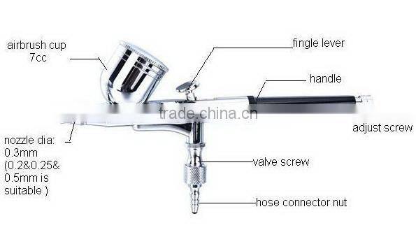 Haosheng HS08AC-SK temporary airbrush tattoo kit with airbrush
