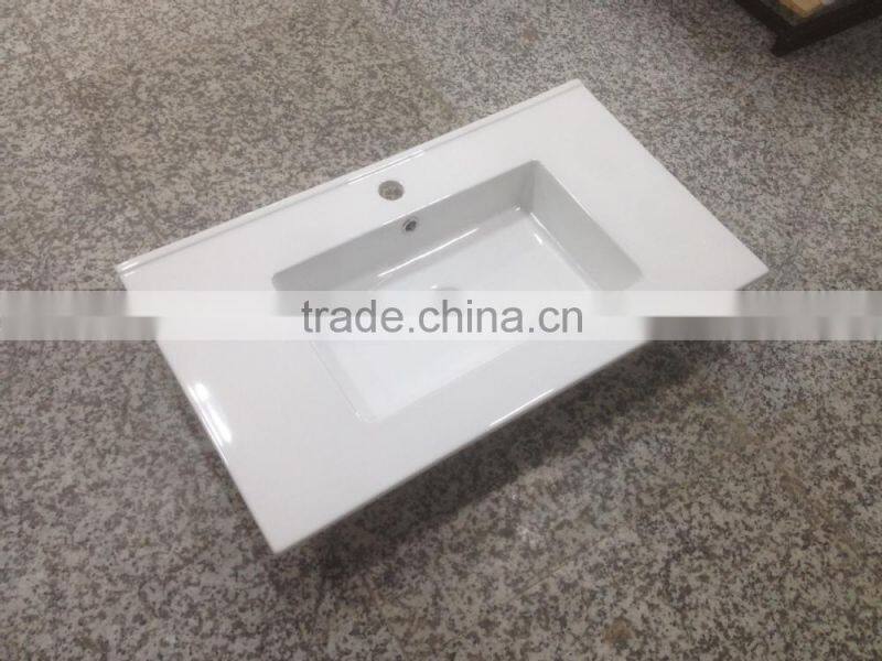 Good quality bathroom ceramic thin edge cabinet basin (BSJ-D460-80)