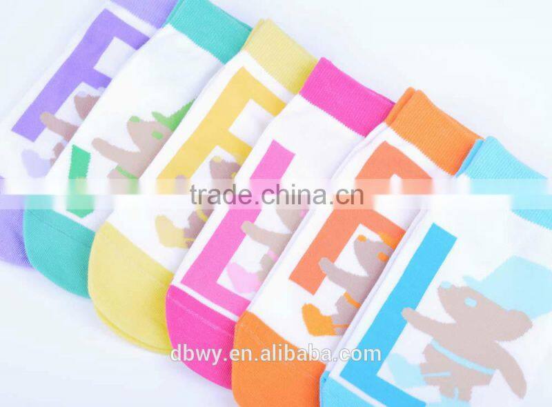 comfortable cute candy color animal pattern children tube socks for girls and boys
