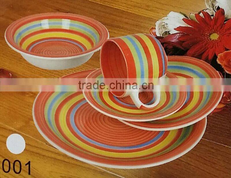 30 pcs hand-painted ceramic stoneware dinnerware set, 30pcs ceramic dinner set for chile