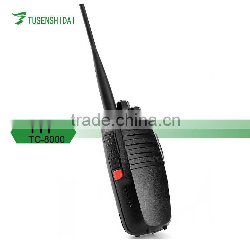 Single Band Black Walkie Talkie TYT TC-8000 Handie 10W Transceiver with 16 Channels