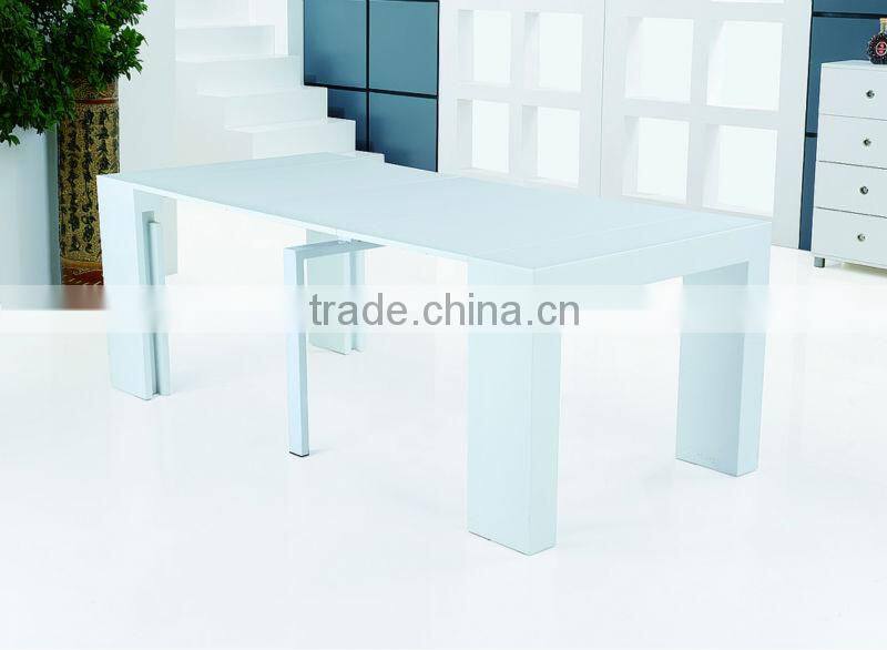 2013 good quality white high gloss extension dining table