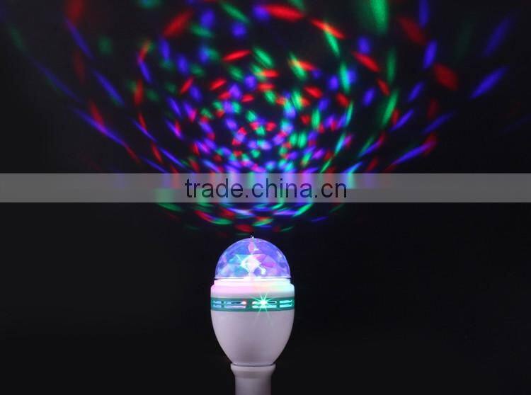 3W Plastic Energy Saving Head Rotating Led Decoration Disco Laser Light Bulb