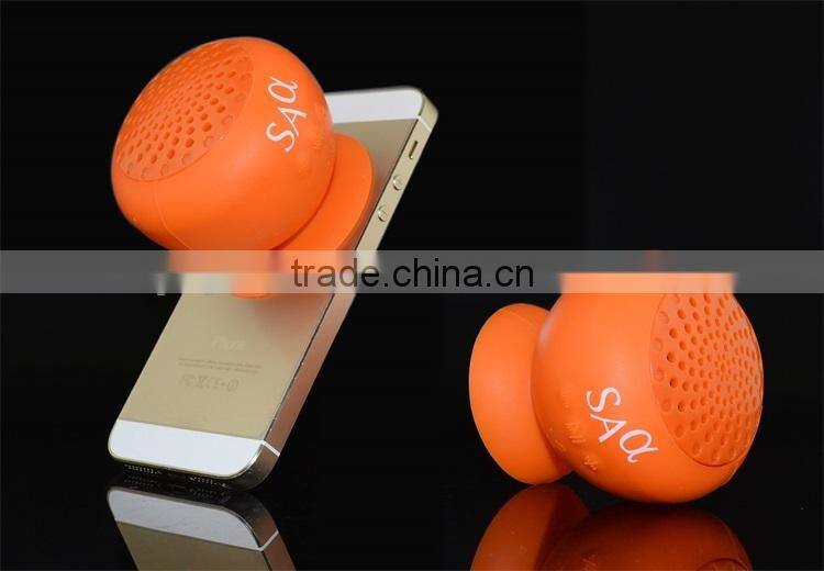 Silicon Mini Handfree Stereo Bluetooth Wireless Sucker Speaker for Mobile Phone