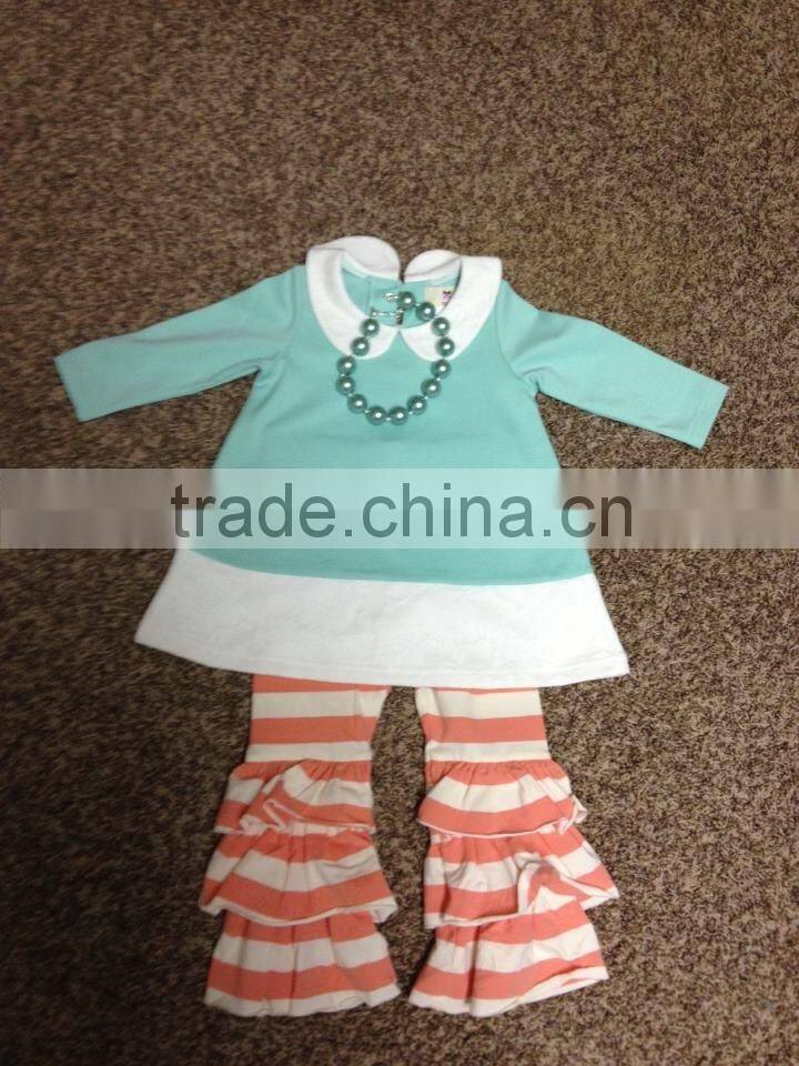Girls Boutique Outfits Girls' Ruffle Pants Set wholesale clothing pants set for kids