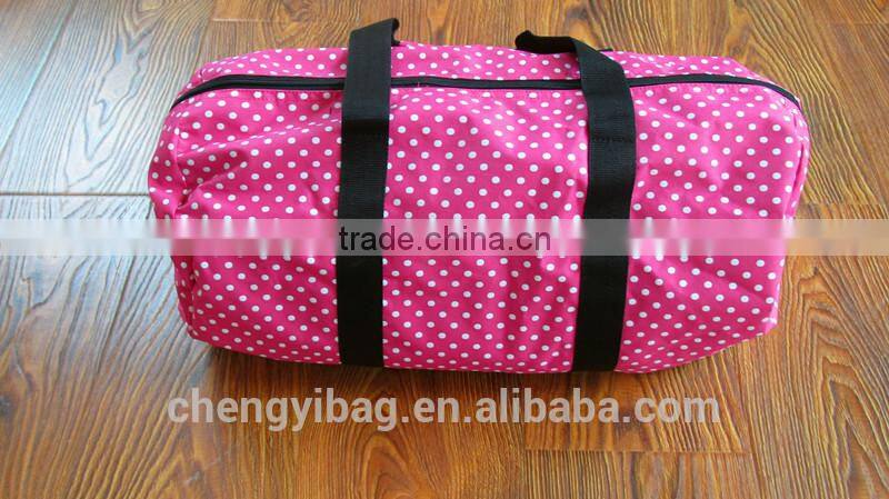 High quality Fashion pink dot girls travel bags