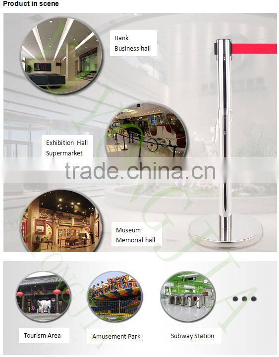 2m belt Public Safety Crowed Control Belt Barrier Stanchion Post