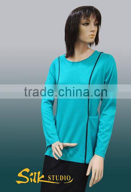 Long Sleeve Jersey Blouse Top