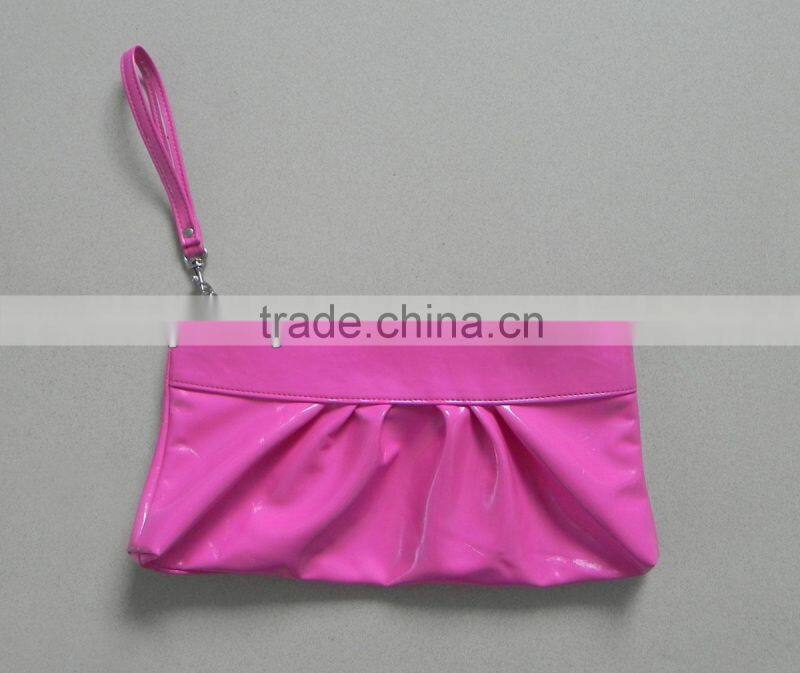 Fashion patent pu clutch cosmetic bag