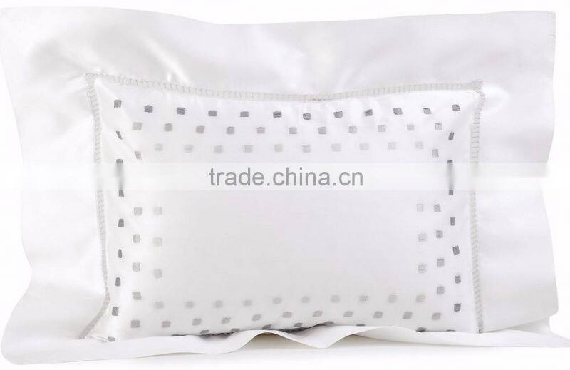 Embroidered white cotton pillow case no.61