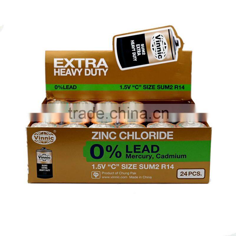 R14P C Size Sum2 0% Lead Zinc Chloride Dry Battery