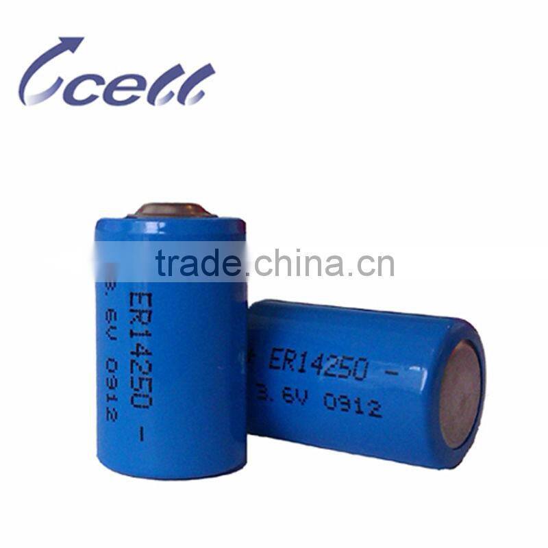 1/2AA 3.6V 800mAh ER14250M Lithium thionyl chloride battery
