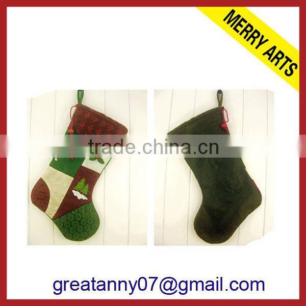 Yiwu factory 2013 new christmas decoration christmas promotional christmas stocking 2014 christmas gift sock