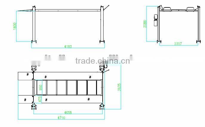 CE advanced 2 levels simple parking four post lift for car wash