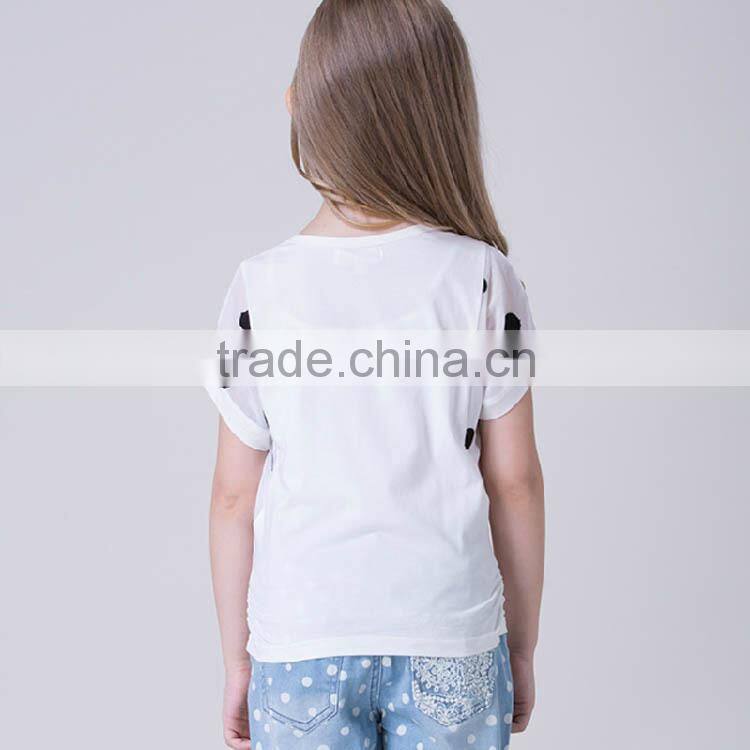 2015 hot sale children wear lovely pattern cotton with children chiffon dress and kids wholesale tshirt with kids wear manufactu