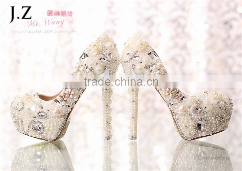fashion hotsale bridal wedding shoes inside cover plarform beautiful wedding shoes for women
