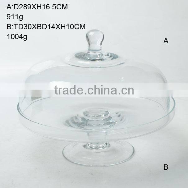 Clear glass dome cake cover cake stand